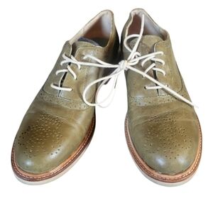 UGG Women's Leather Caelyn Oxford Brogue Green Shoes Size 5